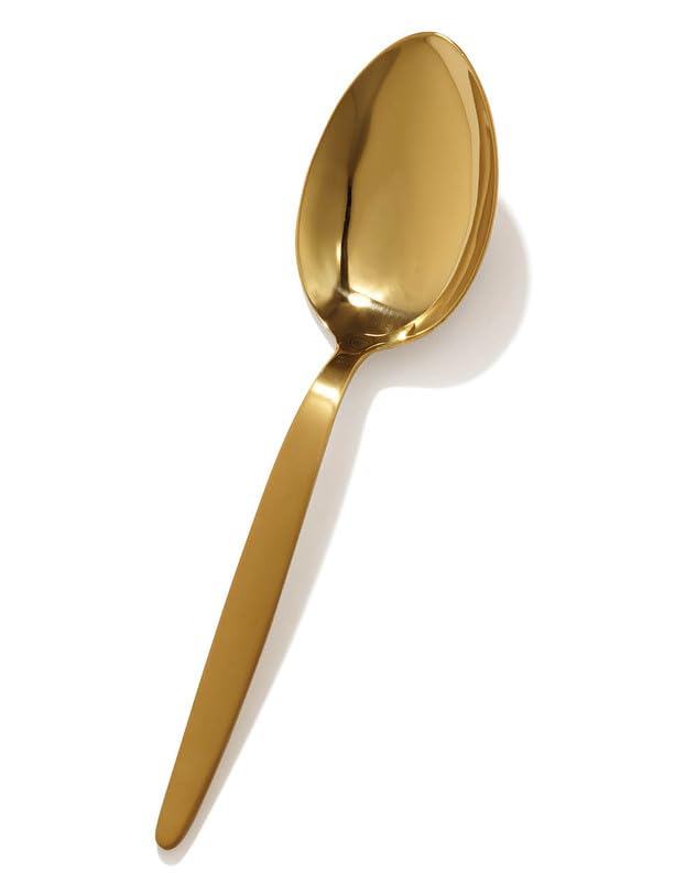 Bnazind Kunz Spoons | Gold Serving Spoon 18/10 Stainless Steel Titanium Shiny Golden Basting Spoon | Plating Spoons - Daily Chef
