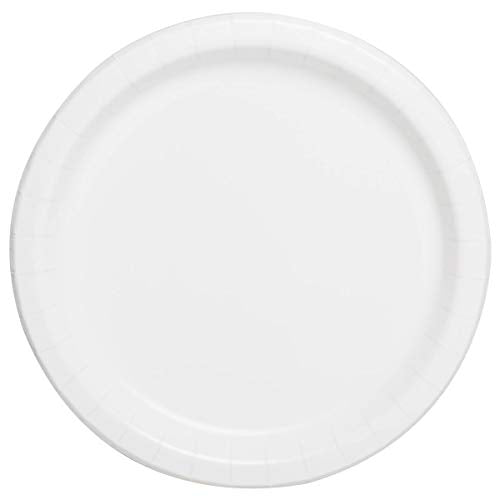 White Solid Round Dessert Paper Plates - 7'' (20 Pcs) - Vibrant Party Plates For Appetizing Treats - Perfect For Birthdays & Eve