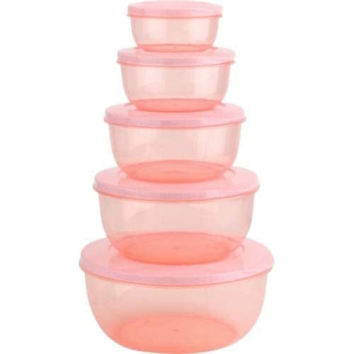 Foliam 5 Piece Food Container Set With Lid Bpa Free Dishwasher Safe High Strength Plastic Storage Set, Assorted Sizes