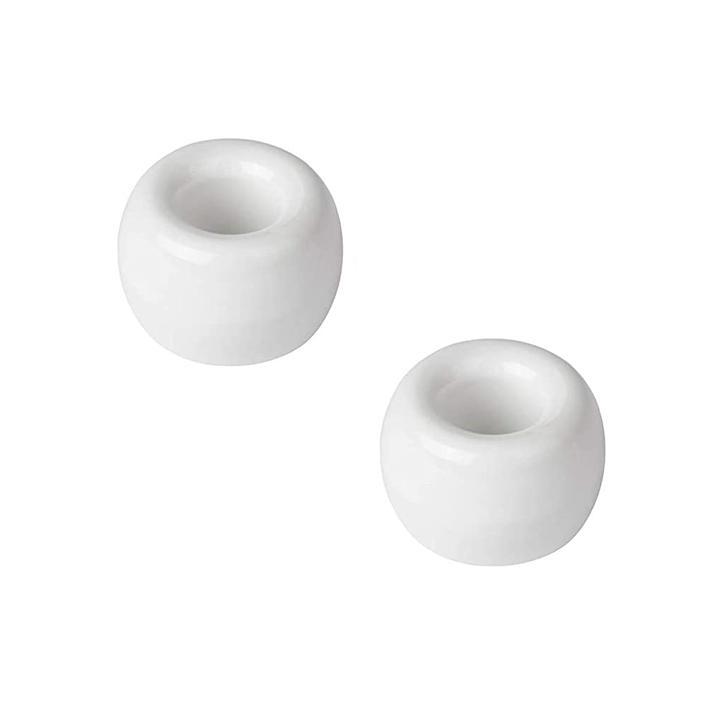 2 Pcs Mini Ceramics Toothbrush Holder,Individual Toothbrush Stand For Bathroom Vanity Countertops Dresser(White)