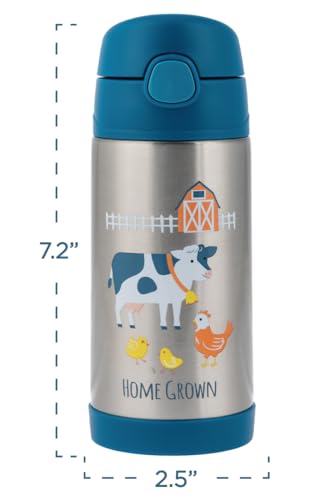 Stephen Joseph Double Wall Stainless Steel Bottles, Insulated Water Bottle For Kids Toddlers, Vacuum Insulated Bottle With Straw
