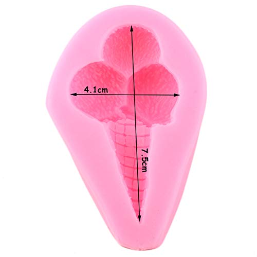 5Pcs Mini Summer Ice Cream Cone Popsicle Silicone Mold Diy Party Baby Birthday Cupcake Fondant Decor Tools Candy Clay Chocolate