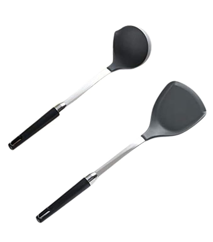 Bgvm Silicone Kitchen Utensils With Stainless Steel Core  Heat Resistant, NonStick, BpaFree Cooking Tools For Soup, Stirring 