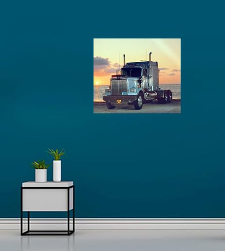Light Blue Big Rig Transportation Western Star Home Truck Wall D  Cor Art Print Poster (16X20)