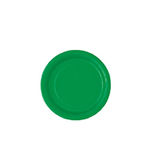 Emerald Green Solid Round Dessert Paper Plates - 7'' (20 Ct) - Vibrant Party Plates For Appetizing Treats - Perfect For Birthday