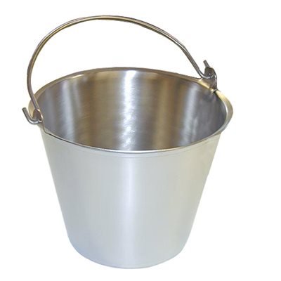 Premium Stainless Steel Pail, Vet/Milk Bucket, Made In Usa, Completely Seamless & Thick, 9-20 Qt Sizes (9 Qt, Pail)