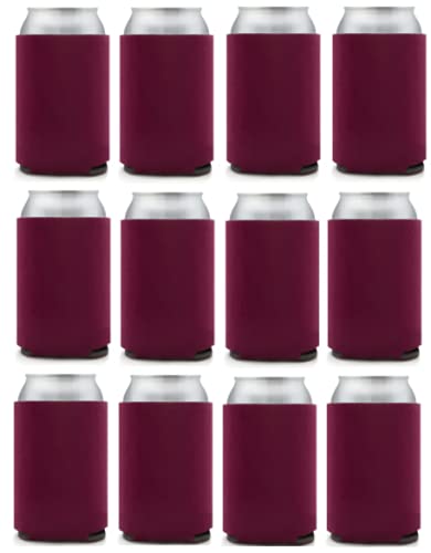 Kropsis Can Cooler Sleeves Blank Poly Foam (12, Burgundy)
