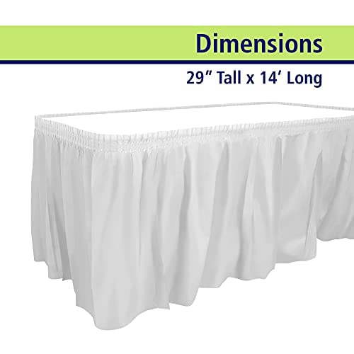 Party Dimensions Plastic Table Skirt, 29-Inches By 14-Feet - White - 1 Pack