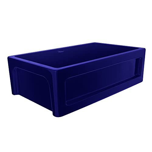 Whitehaus Collection Whq5550-Blue Glencove 33'' Front Apron Fireclay Kitchen Sink, Blue