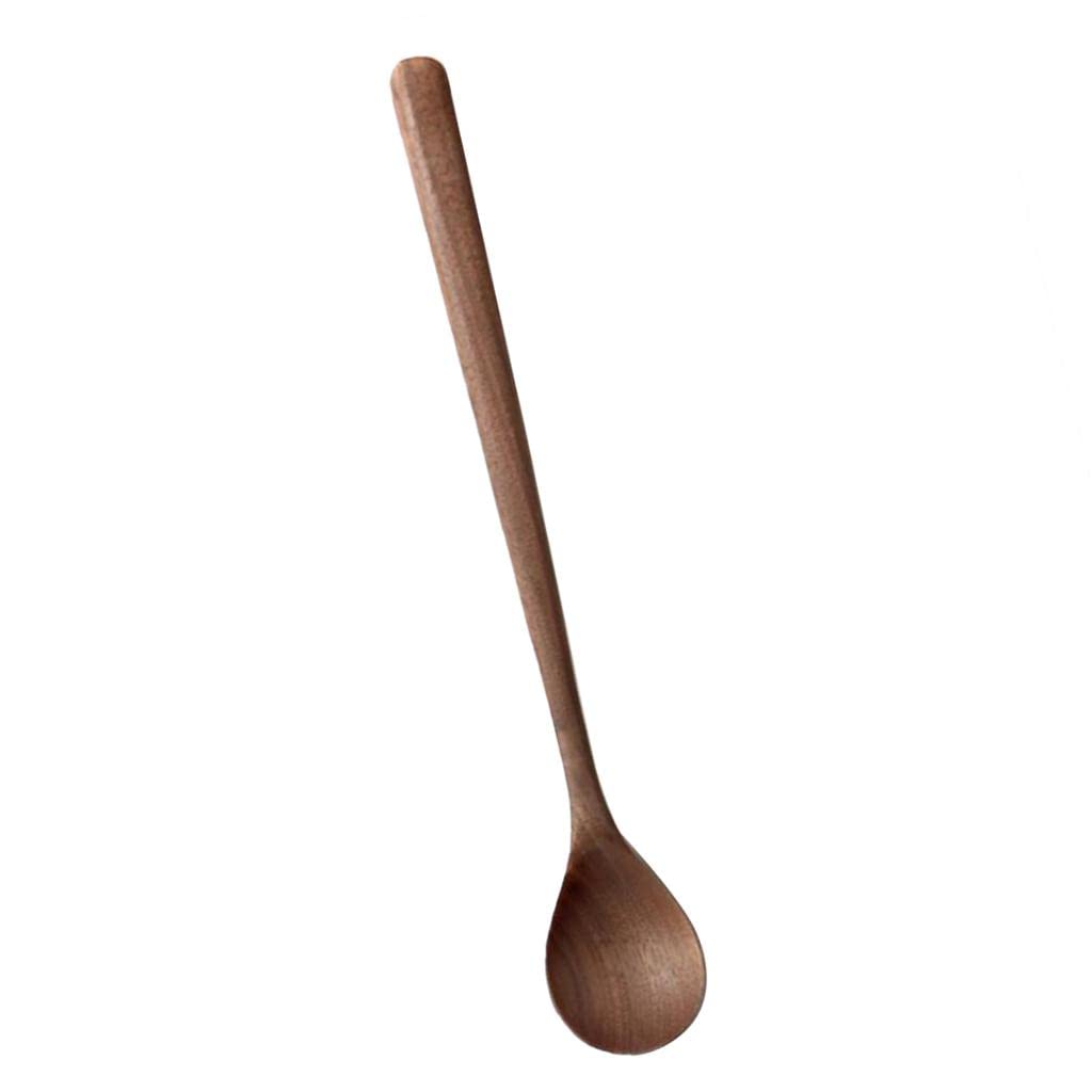 Luzhengyang Wooden Spoon Dinner Ladle for Dining and Serving  Safe Black Walnut Kitchen Cooking Utensil Tool  Long Handle, Com