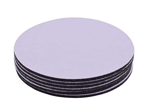 6 Sublimation Dye Rubber Base And Fabric Surface Round Coasters - 1/8'' Thick Blank Heat Thermal Transfer (10 X 0,03 Cm) Coated