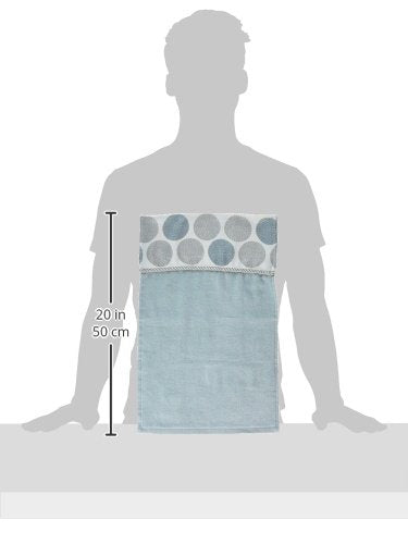 Avanti Linens - Fingertip Towel, Soft & Absorbent Cotton Towel (Dotted Circles Collection, Mineral)