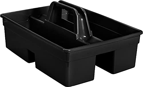 Executive Carry Caddy, 2-Compartment, Plastic, 10 3/4''W X 6 1/2''H, Black