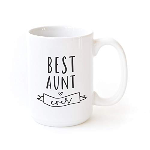 The Cotton & Canvas Co. Best Aunt Ever Porcelain Ceramic Coffee Mug. Mother's Day Gift, Christmas, For Her