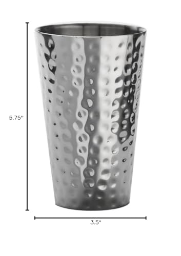 American Metalcraft Hmts16 Tumbler, Stainless Steel, Hammered, Mirror Finish, 16 Oz. Capacity, 3-1/2'' Diameter, 5-3/4'' Height