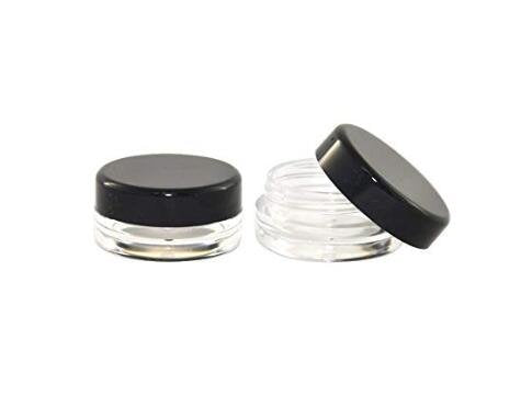 3 Gram 3 Ml Jar Bpa Free Cosmetic Sample Empty Plastic Container Round Pot With Black Screw Cap Lid Small Tiny 3G Bottle For Mak