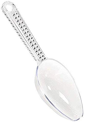 Elegant Clear Scoop With Sparkling Silver Gems - 6.5'' (1 Piece) - Ideal For Candy Buffet & Home Decor