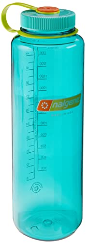 Nalgene Sustain Tritan BPA-Free Water Bottle Made with Material Derived from 50% Plastic Waste  48 OZ  Wide Mouth  Cerulean
