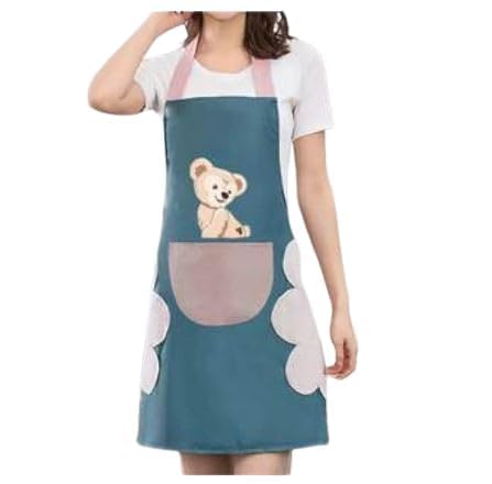 Shrivara Cartoon Apron Waterproof Kitchen Cooking Apron Adjustable Bib Apron With Pocket For Women Men Kids Baking Cleaning Rest