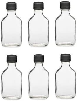 Premium Vials 12 Pack, 100Ml Glass Flask Bottles With Black Tamper Evident Caps, With A Funnel