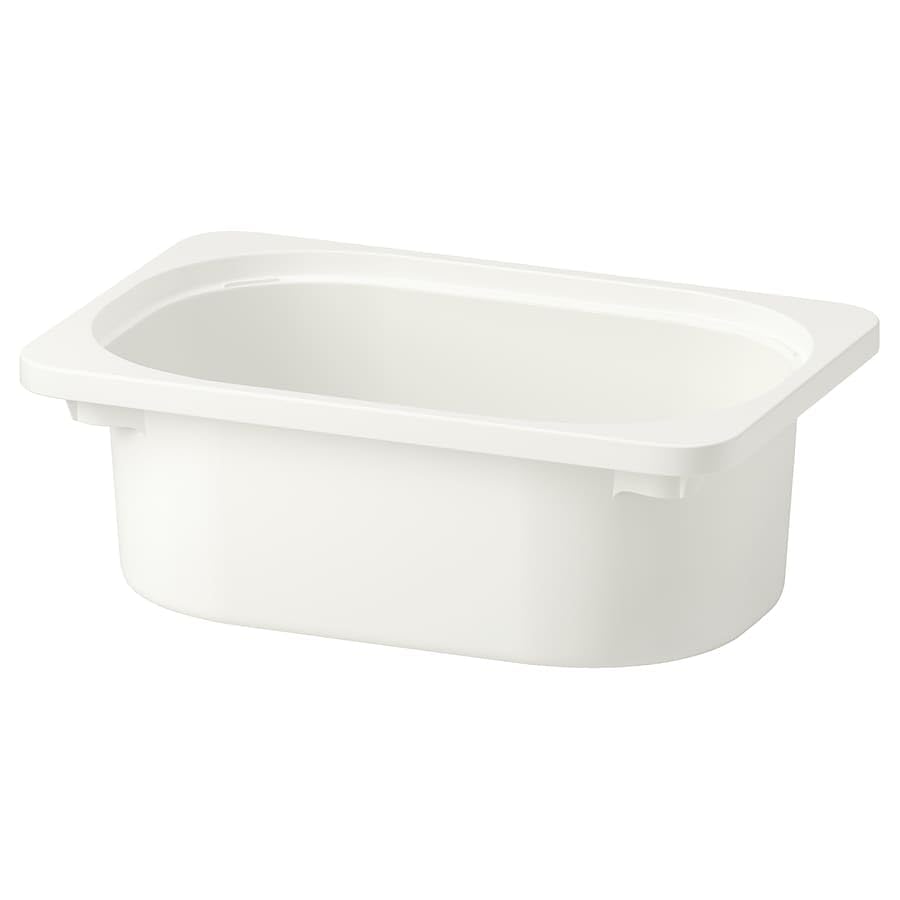 Trofast Storage Box, White, 20X30X10 Cm (7 X11 X4), Durable Plastic Bin For Toys, Crafts, And Accessories, Stackable Organizer F