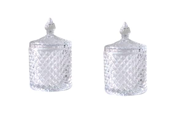 Shobhana Enterprises Jar With Glass Lid, Spice & Dry Fruit Storage Glass Jar For Dried Masala/Chutney/Medium Container Set Of 2 