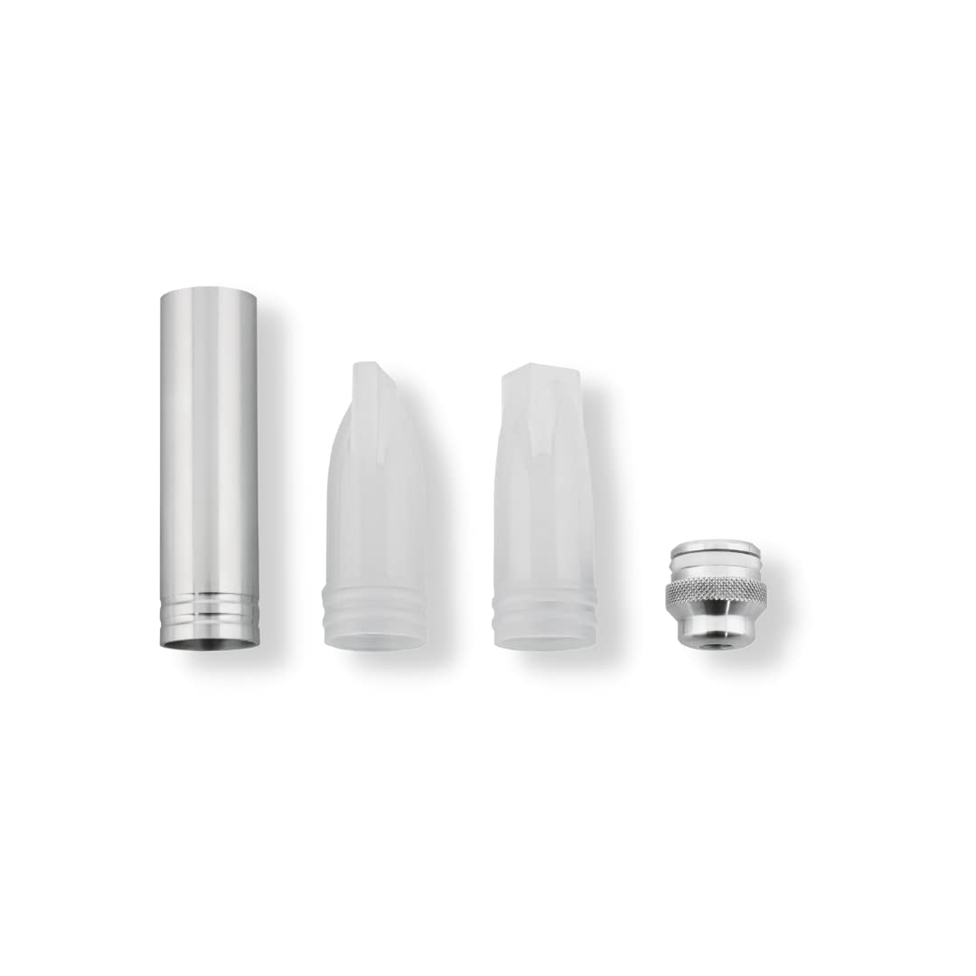 Isi Decorator Tips With Adaptor For Filling And Decorating For Isi Gourmet Whippers, Set Of 4, Stainless Steel/Plastic