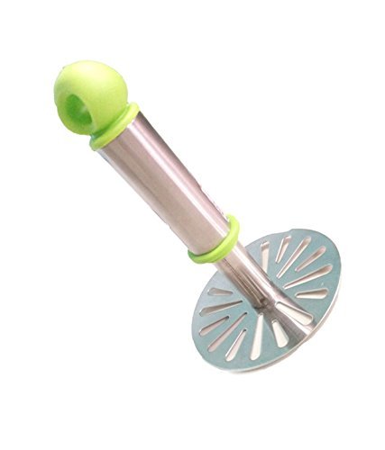 GANESH Stainless Steel Potato Crusher Vegetable Smasher Pav Bhaji Masher with Handle for Effortless Kitchen Uses (Pack of 1, Ass