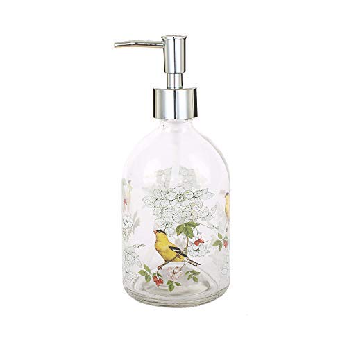 Liquid Soap Dispenser With Plastic Pump Refillable Glass Bottle 17 Oz.