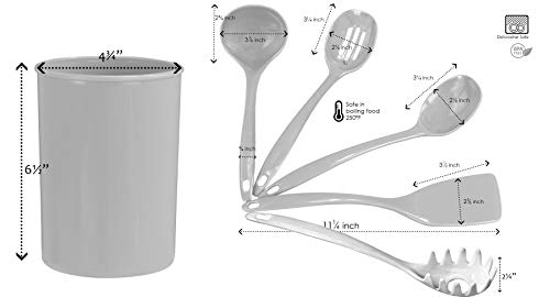 Calypso Basics By Reston Lloyd 6Pc Melamine Utensil Holder Set, Rust-Free