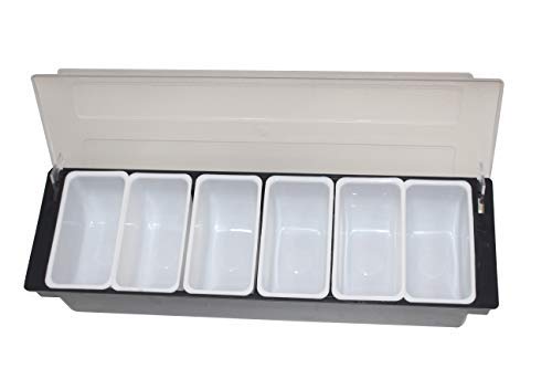 Jimit Metal Corporation 6 Compartment Plastic Containaer Holder For Seasoning Rack Spice Pots Box Storage