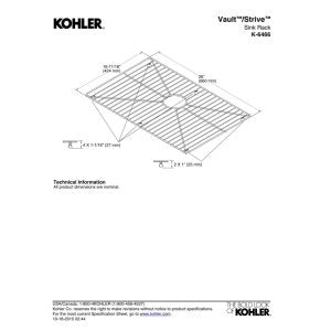 Kohler K-6466-St Vault Bottom Basin Rack, Stainless Steel