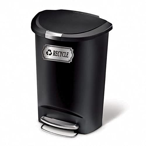 Recycle and Trash Logo Symbol - Elegant Golden Look for Trash Cans  Containers  and Walls - Laminated Vinyl Decal (Small  Silver - Elegant 2)