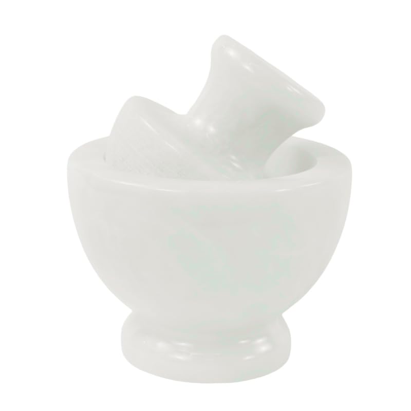 Large Marble Mortar And Pestle Set 4X4.5 Inches For Kitchen | Marble Spice Crusher Mortar And Pestle. Small Mortar And Pestle