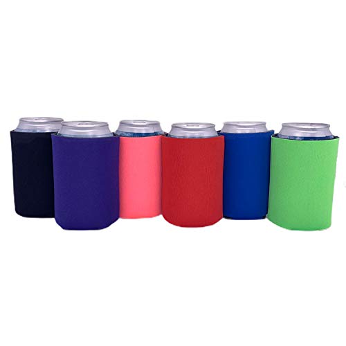 Blank Foam Collapsible Can Coolies (Variety Color 6 Pack)