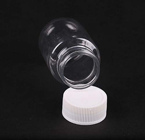 12 Pcs 100 Ml 3.3 Oz Plastic Clear Bottles Empty Container With White Screw Cap Solid Powder Case Refillable Tablet Storage Hold