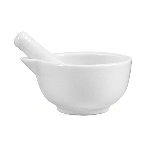 Omniware White Porcelain Medium 3.5 Inch Mortar And Pestle