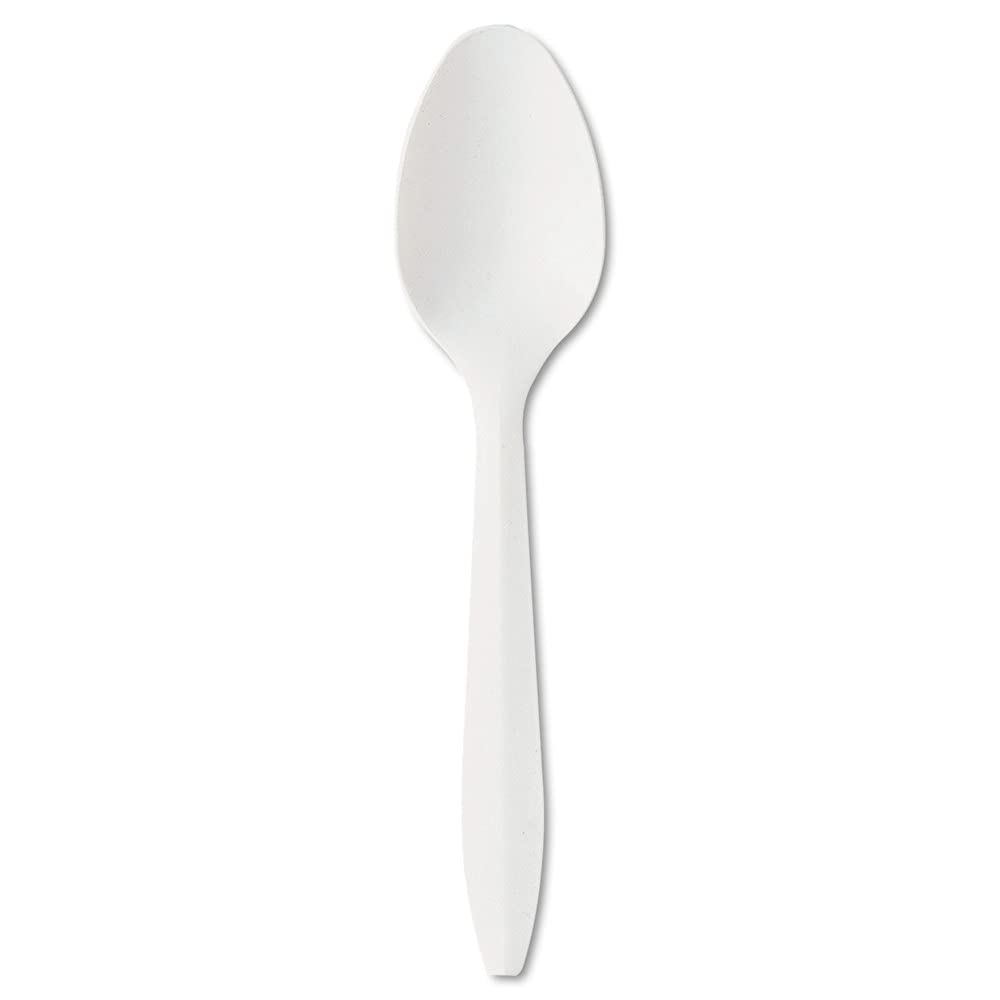 Boardwalk Spoonmwpp Mediumweight Polypropylene Cutlery Teaspoon White 1000/Carton