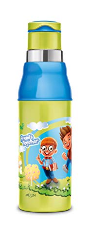 Milton Kool Steelight 600 Kids Plastic Insulated Water Bottle With Straw, 520 Ml, Sipper Bottle, Leak Proof, Bpa Free, Food Grad