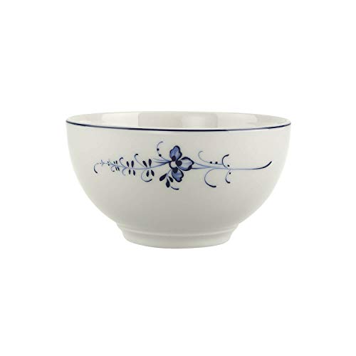 Villeroy & Boch Vieux Luxembourg Rice Bowl, 20 Oz, Premium Porcelain, White/Blue
