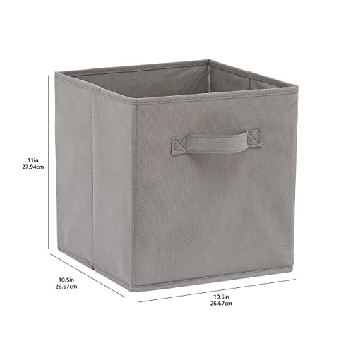 Amazon Basics collapsible Fabric Storage cubes Organizer with Handles  105x105x11  Pack of 6  gray