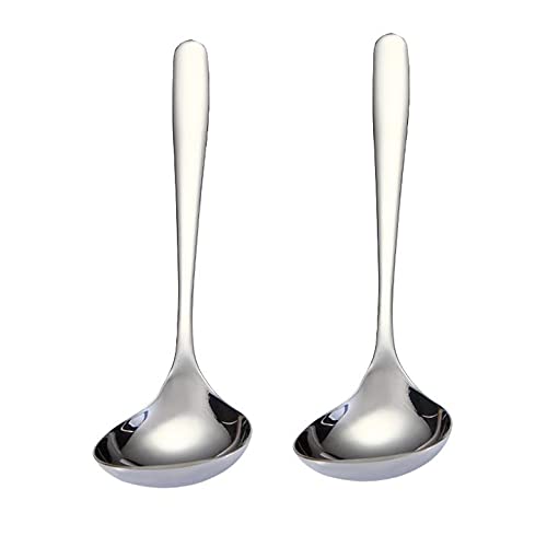 Mbbitl 2-Pack Soup Ladle 304 Stainless Steel Spoon Kitchen Serving Sauce Server - Silver