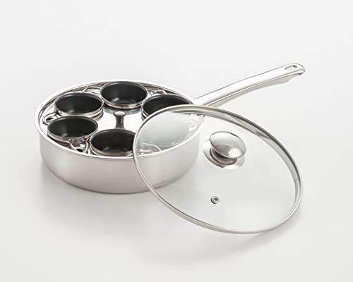 Excelsteel Fits All 2.5'' Size, Perfectly Poached Brunch Nonstick Egg Poacher Replacement, 4 Cups, Gold