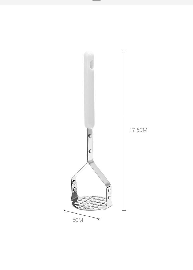 Aliotech Mini Potato Puddler - Stainless Steel Manual Masher, 6.9x1.8 inches, Silver, Model M99