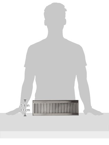 Acu Precision Sheet Metal 0100-15 Surface Mount Drip Tray, No Drain, Stainless Steel, 4 Brushed Finish, 5'' X 15'' X 3/4'', Silv