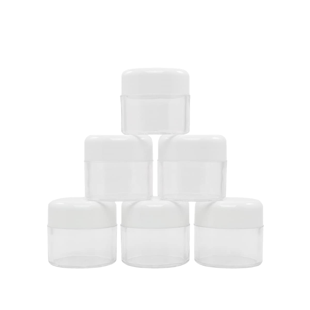 Flents Travel Cosmetic Jars For Personal Items, Clear Base For Labeling, Tsa Approved, Durable And Refillable, 6 Pack, 1.25 Oz,