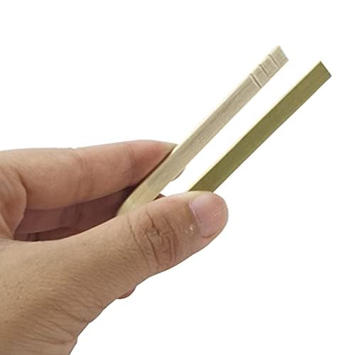 Royhoo 100 Pack Bamboo Tongs Mini Bamboo Tongs Toaster Tongs For The Kitchen Cooking Tongs Teacup Clip Bread Clip Roast Tongs