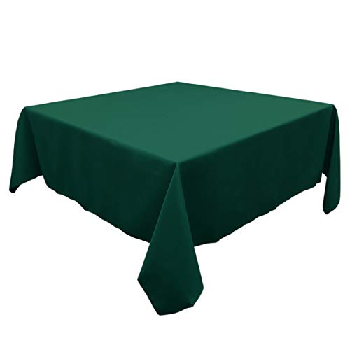 Tablelinensforless Polyester Square Tablecloth, 45 Inch Square, (Forest Green)