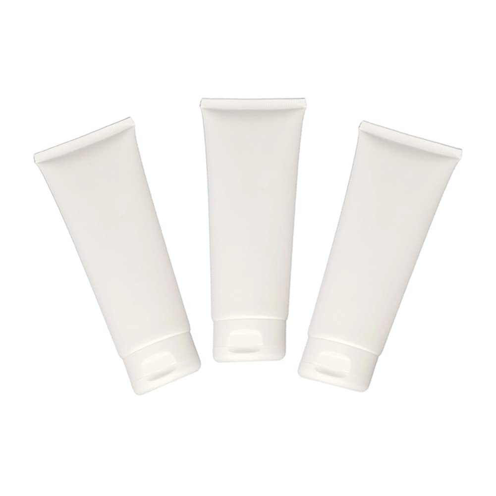 12Pcs Refillable Empty Plastic Tubes White Cosmetic Containers Plastic Soft Tubes Bottle For Package Facial Cleanser Hand Cream