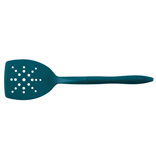 Rachael Ray Tools and Gadgets Spoon  Slotted and Solid Turners Set/ Cooking Utensils - 3 Piece  Teal Blue